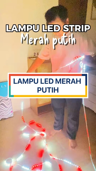 Lampu led strip merah putih #ShopeeCOD #GratisOngkirRP0 #RacunShopee #PromoNonStop #ViralDiShopeeVideo