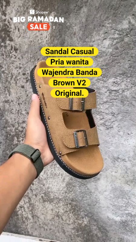 Sandal Casual Pria wanita Wajendra Banda Brown V2 Original. #ShopeeCOD #ShopeeLook #SpillRacunShopee #RacunShope #RacunShopeeCheck #GratisOngkirRPO