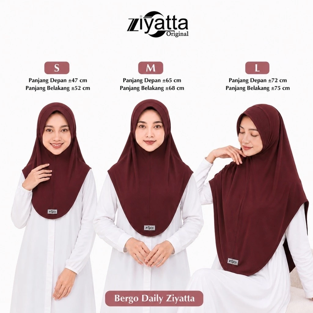 Bergo Hamidah Size S M L Hijab Instan Daily Matt Jersey Korea Premium