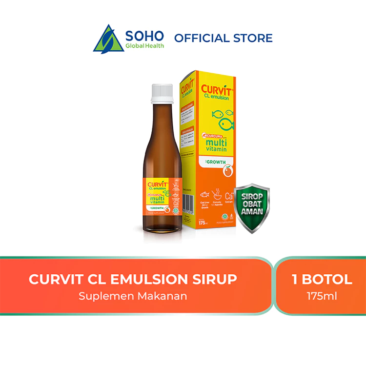 Curvit CL Emulsion Multivitamin dan Suplemen Nafsu Makan Rasa Jeruk 175ml