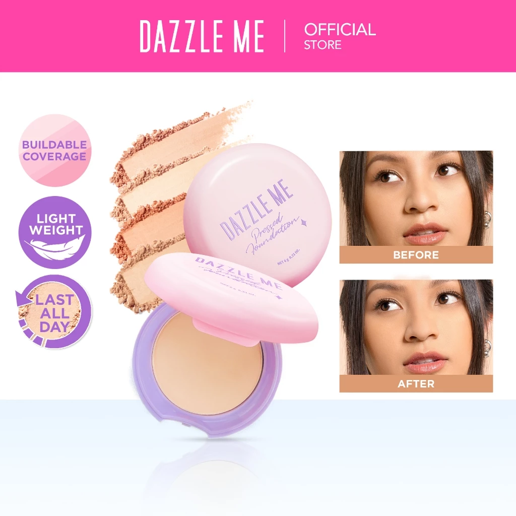 DAZZLE ME Muse Pressed Foundation | Long Lasting Filter Like Blurring Matte Compact Powder