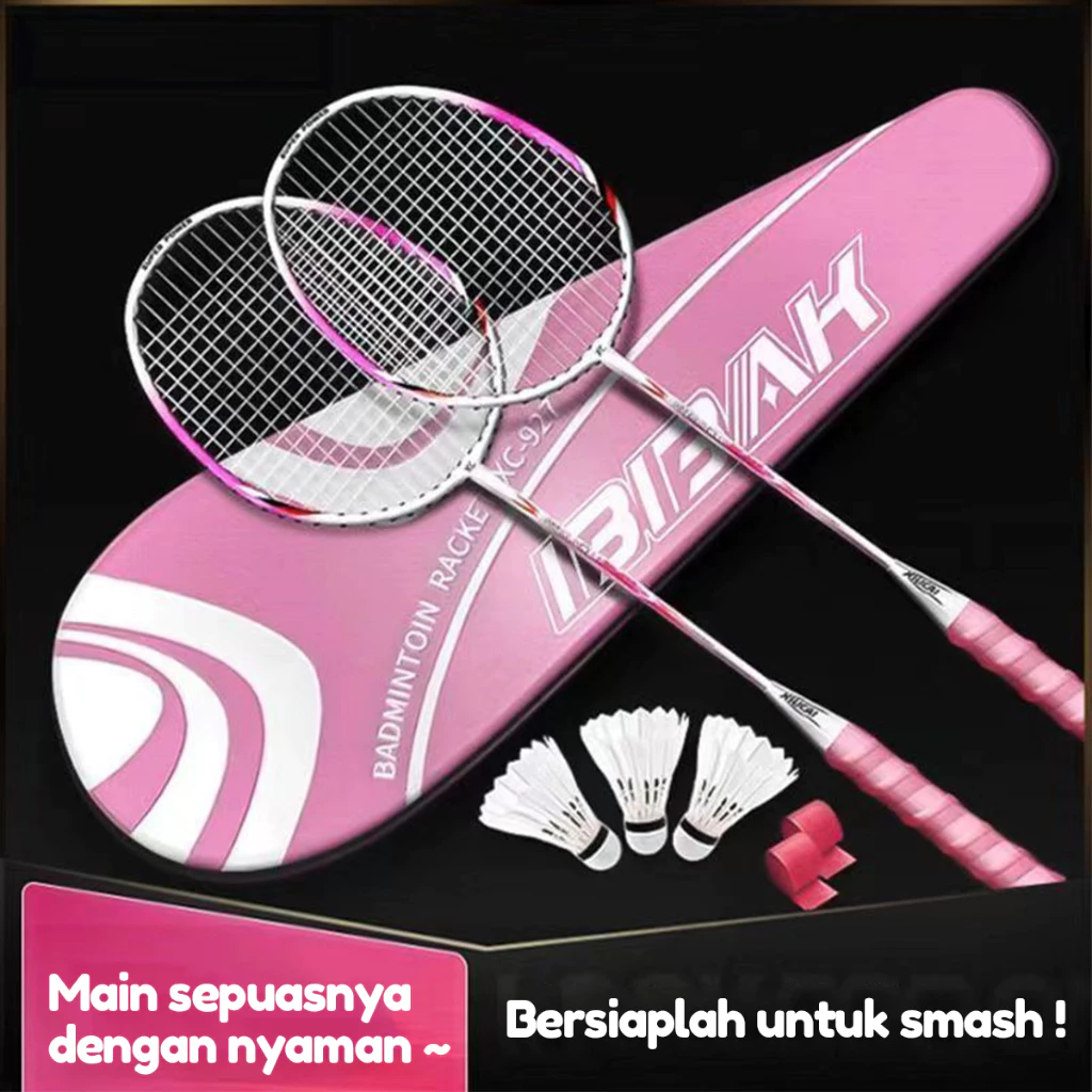 RAKET BADMINTON, RAKET BULU TANGKIS ISI 2 FREE BAG, KOK BULUTANGKIS, SHUTTLECOCK, KOK BADMINTON