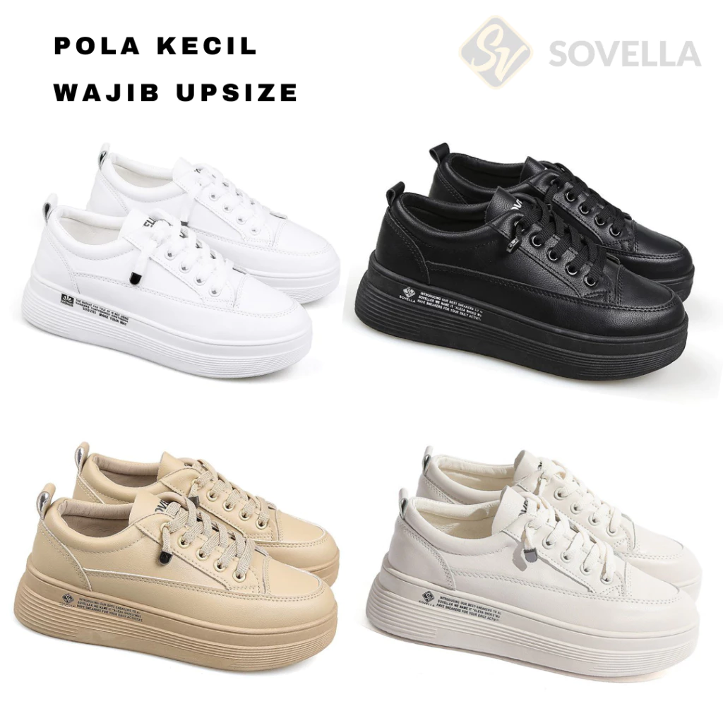 SOVELLA Alexa Sepatu Sneakers Olahraga Sport Kets Putih Hitam Wanita SP1901