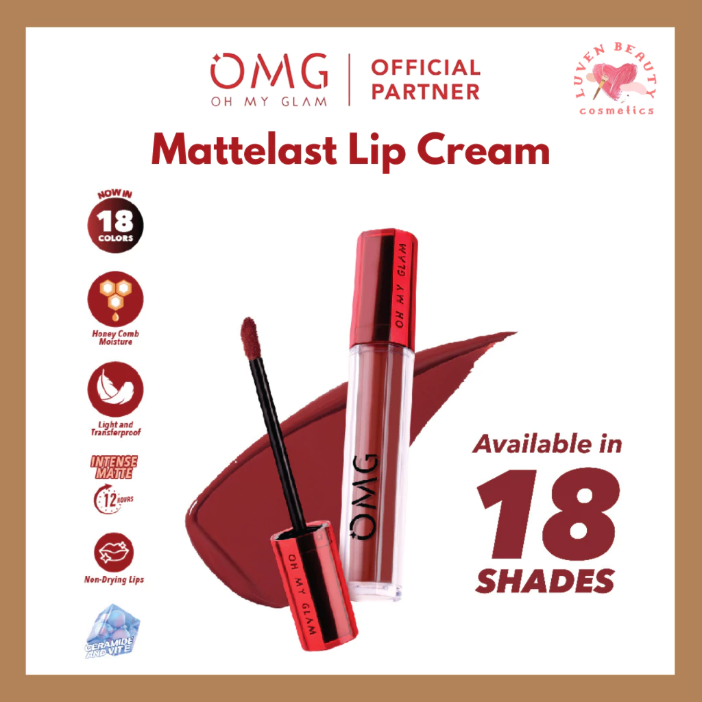 (GROSIR) OMG Oh My Glam Mattelast Lip Cream 2.9 g (New Shade)