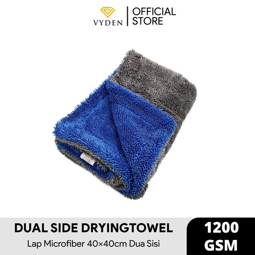 Drying Microfiber VYDEN Drying Towel 40×40 600GSM 1200GSM Handuk Kain Lap Microfiber Pengering Cuci Mobil Motor Twisted Loop Premium Korean Microfiber Handuk Kanebo Jumbo Sekali Ta