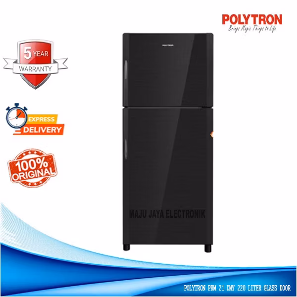 Kulkas 2 Pintu POLYTRON PRM 21 DMY  220 Liter BELEZZA Glass