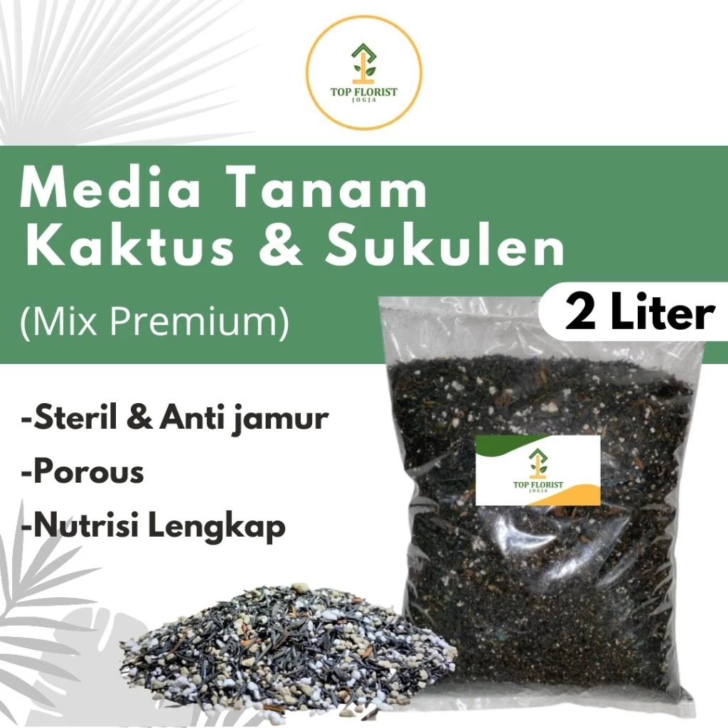 Media Tanam Kaktus Sukulen Mix Premium, Media Tanam Siap Pakai Super Porous 2 Liter