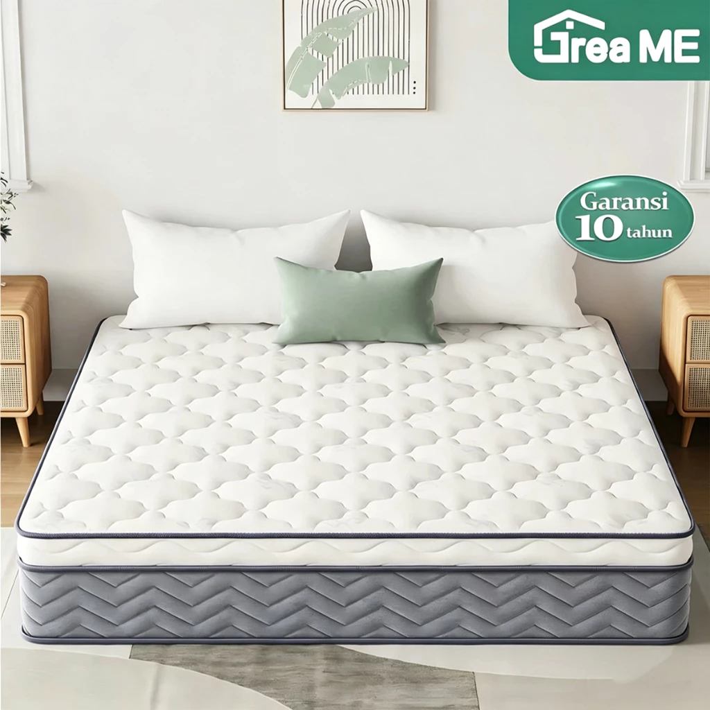 Gratis Bantal Kasur Pegas Saku Kain Ice Silk Dingin 20/26cm Kasur Springbed Independen Tidak Berisik Anti Debu Sangat Empuk Nyaman Kasur Pocket Spring 90/180cm Bisa COD
