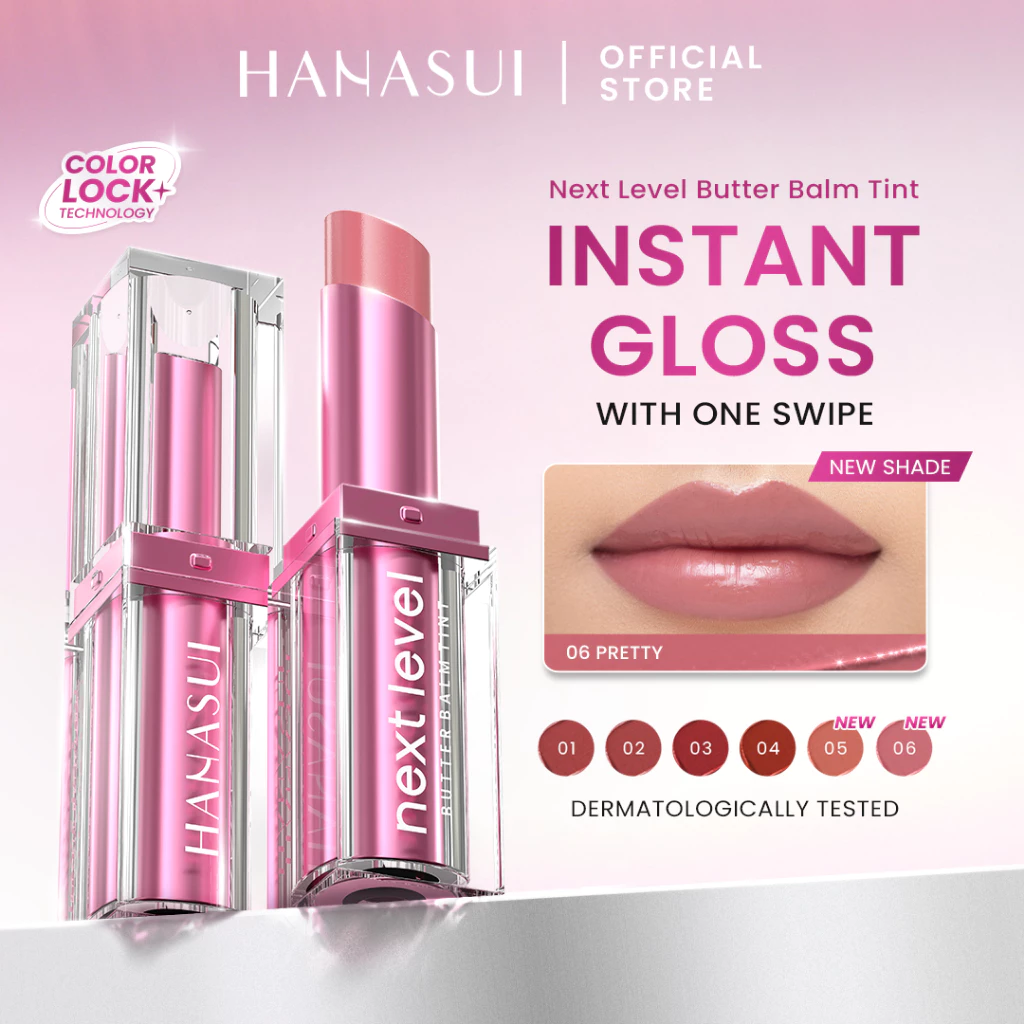 Hanasui Next Level Butter Balm - Color Tinted Lip Balm Melembabkan & Mencerahkan Bibir