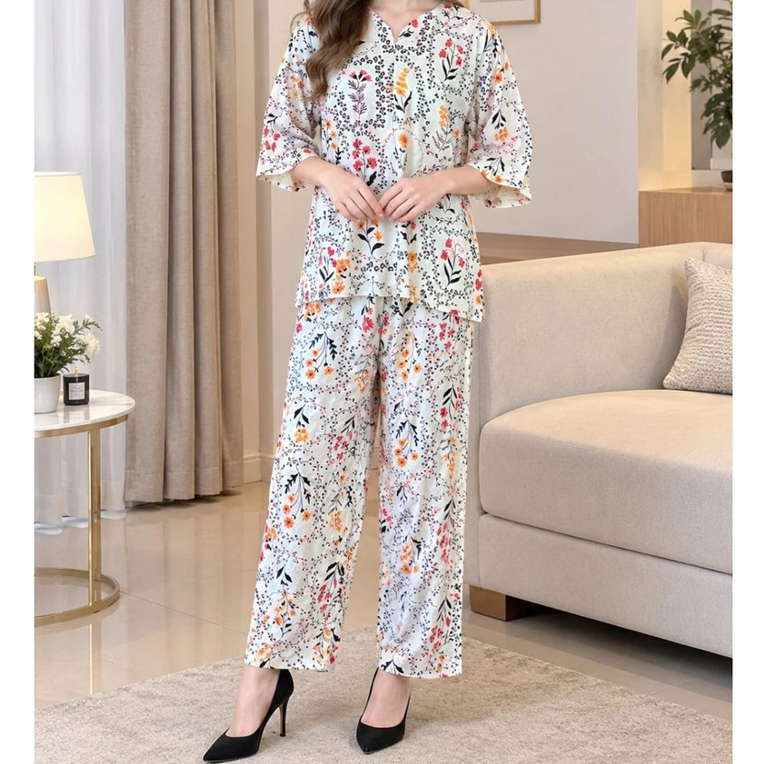 NS-LONG ONE SET NADIA LENGAN 7/8 BUSUI ZIPPER RAYON