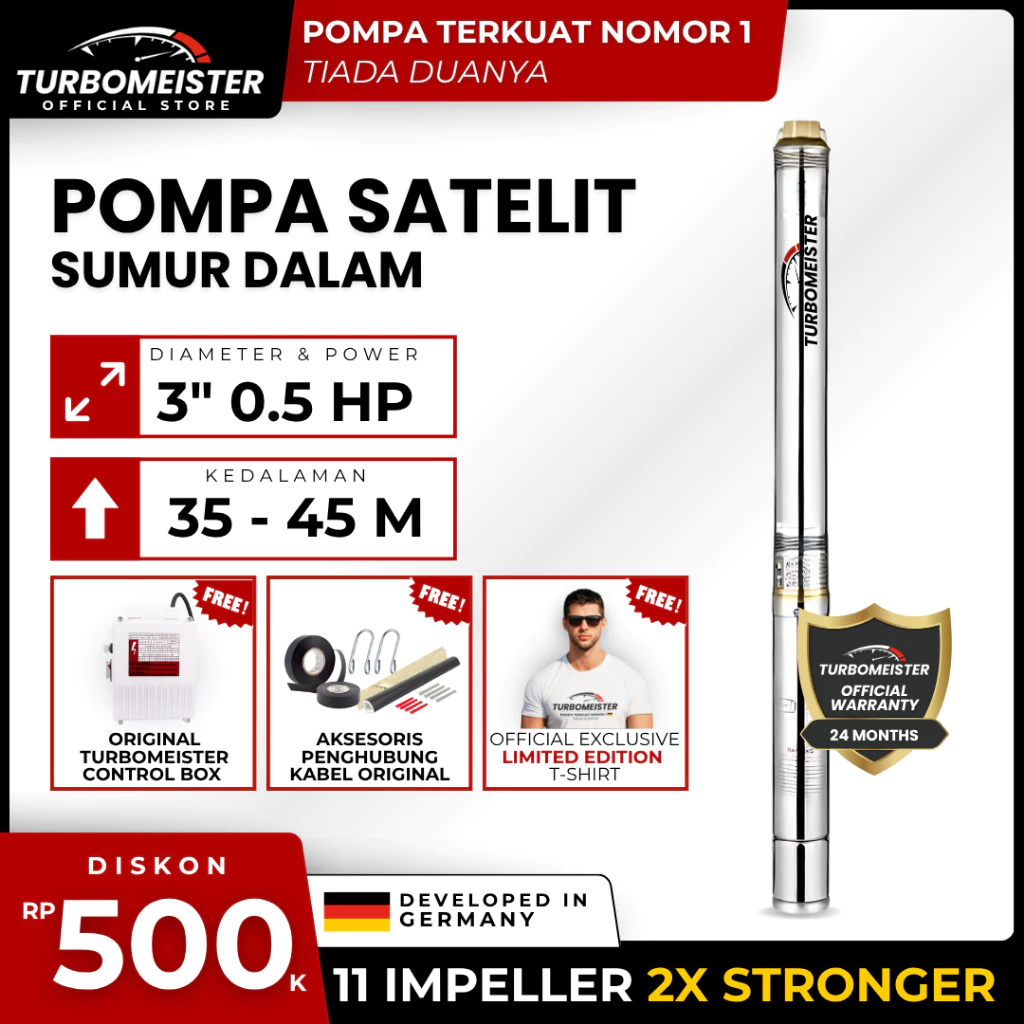 Pompa Satelit Turbomeister 0.5 HP