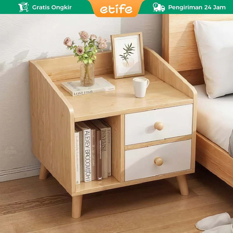 E-TIFE Meja Nakas Kamar Tidur Minimalis Bedside Meja Samping meja kopi meja samping tempat tidur ruang tamu di samping meja