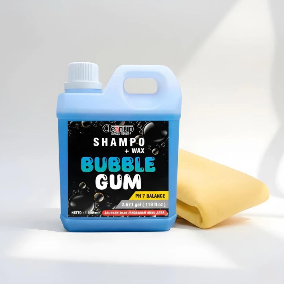 Shampo & Wax Bubble Gum 1 LITER – FREE KANEBO Sabun Cuci Mobil & Motor