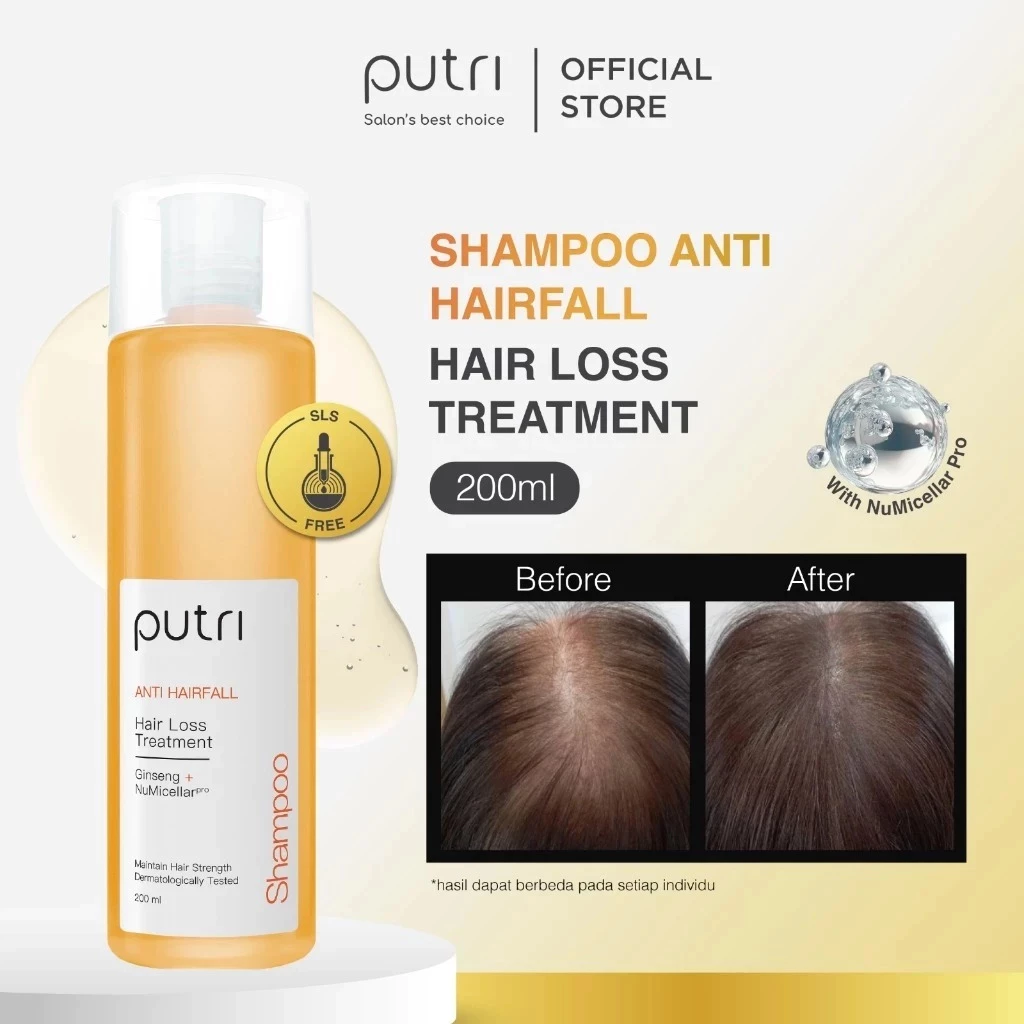 Putri Shampoo With Ginseng Extract (Anti Hairfall) 200ml (Kemasan Baru)