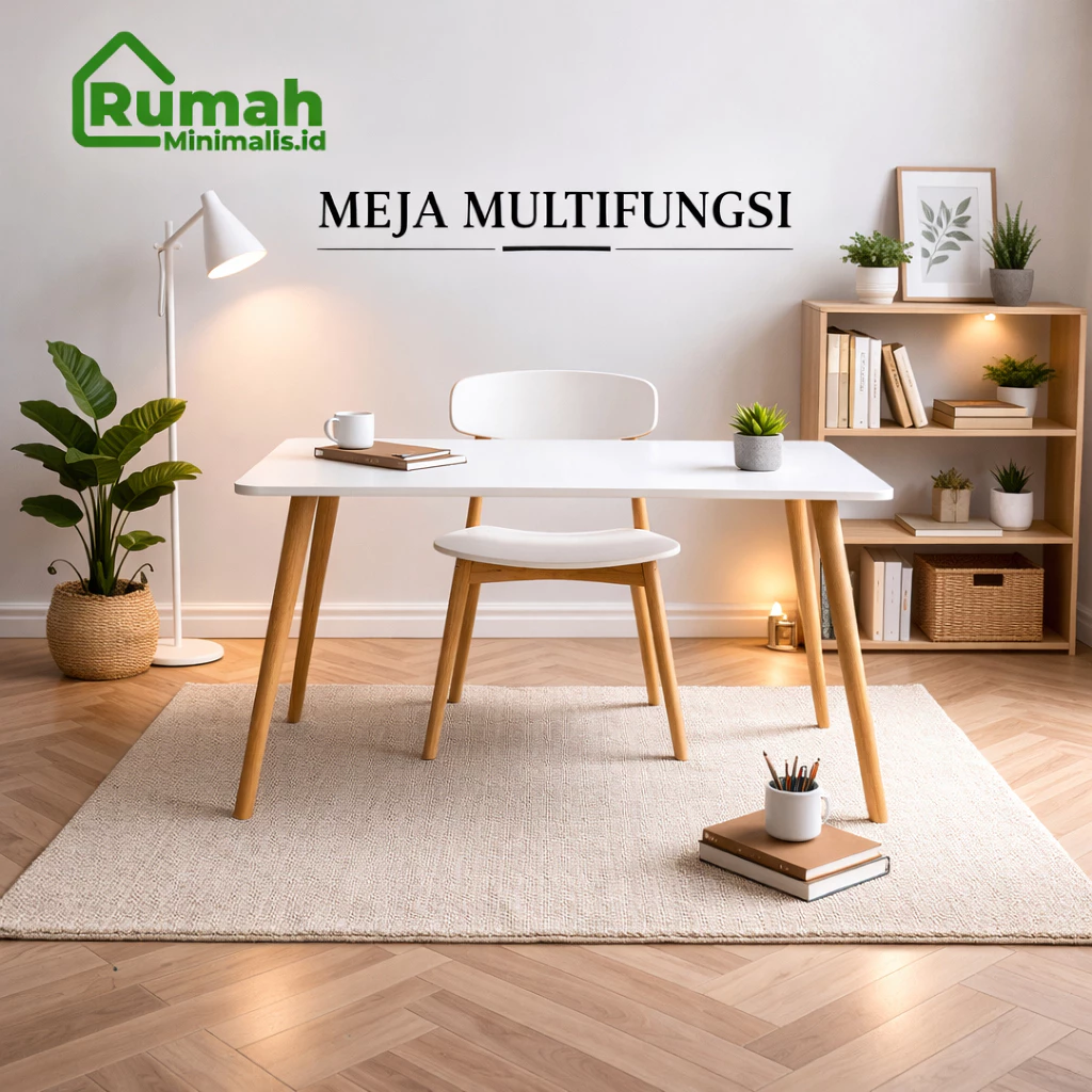 Meja Belajar Minimalis / Meja Komputer Minimalis / Meja Kerja Modern / Meja Laptop Compact