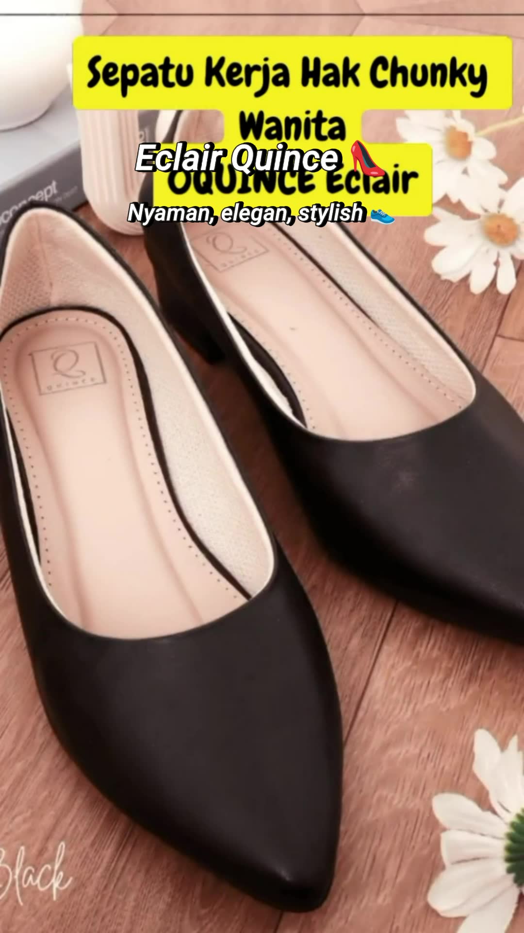 Sepatu kerja hak chunky elegan #quinceeclair #sepatusimple #sepatuhakchunky