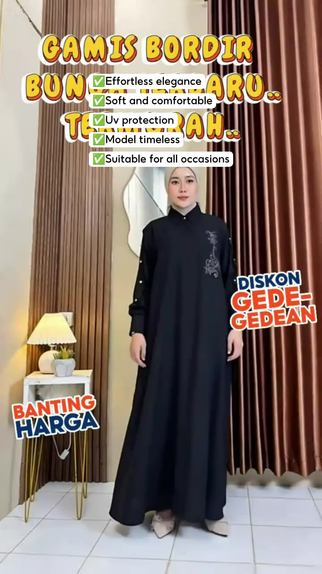 Marbella Dress Hitam #gamis #marbella #elsifa #antibug #antiuv #gamismurah #gamiskekinian #fyp #fypシ #RacunShopee #shopeevideo #ShopeeLook #viral