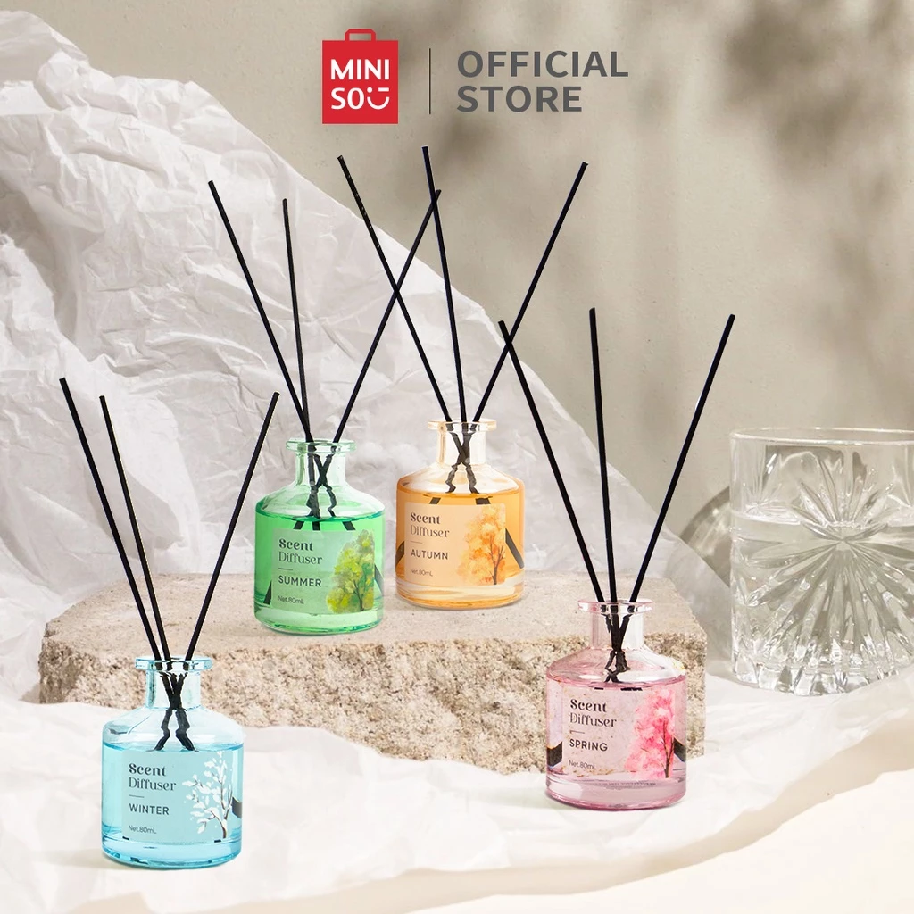 Miniso 80ml Reed Diffuser Vanilla Pengharum Ruangan Four Season Series Aromaterapi Air